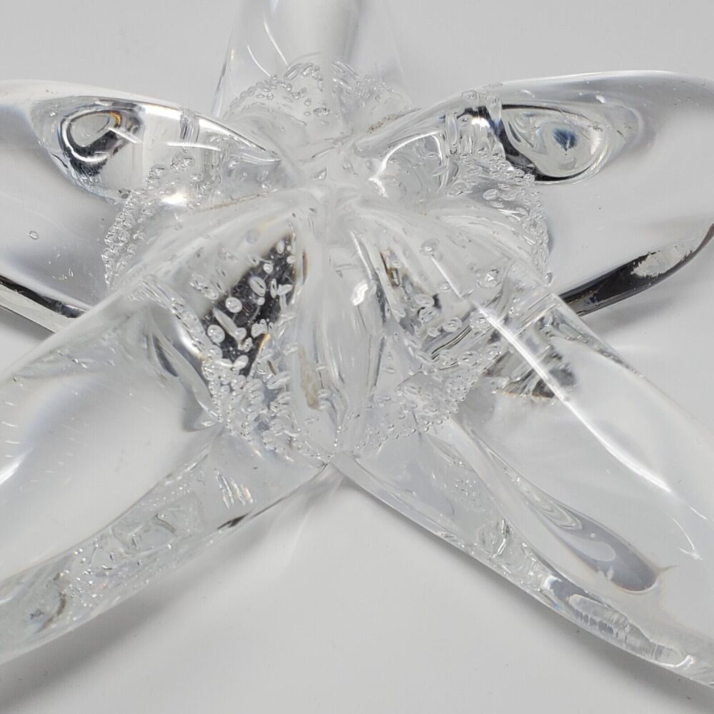 Vintage Crystal Glass Starfish Controlled Bubble Figurine Paperweight 6.5" - Picture 4 of 7